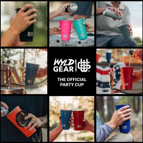 Vista 7 de Wyld Gear - Taza de metal reutilizable de acero inoxidable de 16 onzas con tapa