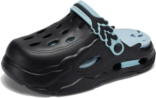 Vista 10 de Zuecos de plataforma cómodos de moda para hombres, 1.6 in de altura, en aumento, toboganes de nube, zapatillas casuales, zapatos de playa, sandalias