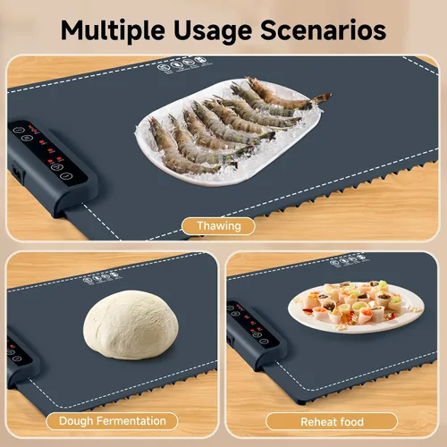 Vista 11 de Tapete Calentador de Alimentos - Tapete Calentador Plegable para Alimentos con Control de Temperatura Ajustable, Modos de Tiempo, Función
