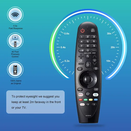 Vista 9 de MR20GA para LG Magic Remote con puntero y función de voz, repuesto para muchos modelos de Smart TV LG - Teclas rápidas Netflix y Prime Video