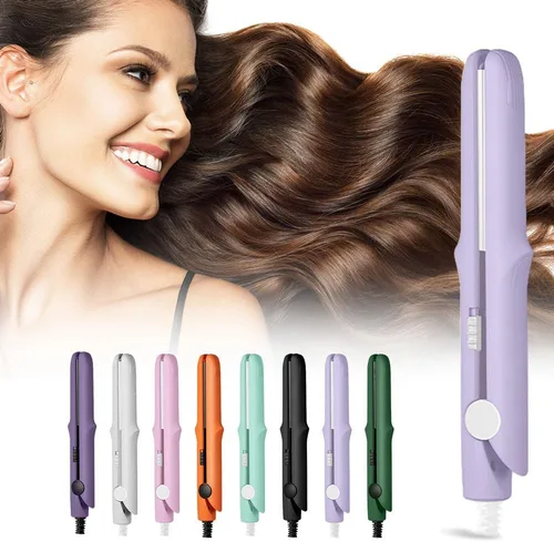Vista 8 de Mini rizador de doble propósito, 2026 nuevo 2 en 1 Mini varita rizadora y plancha plana para el cabello, varita rizadora portátil de viaje