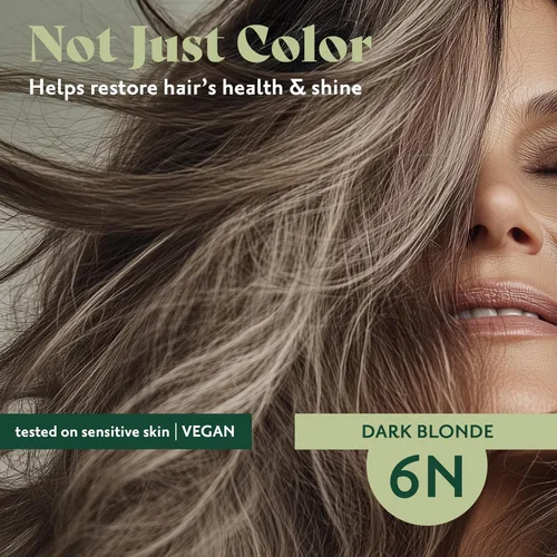 Vista 3 de Herbatint Gel permanente para el cabello, rubio oscuro 6N, sin alcohol, vegano, cobertura 100% de canas, 4.56 onzas