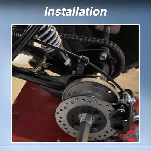 Vista 5 de Sistema de Calibrador de Freno de Disco Hidráulico Trasero Juego de Pastillas de Rotor Compatible con Moto de Cross, Quad, ATV, Go-kart de 150cc