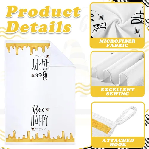 Vista 5 de Geyoga 4 toallas de cocina de abeja, toallas de mano absorbentes para cocina de verano, baño, decoración del hogar, 16 x 24 pulgadas