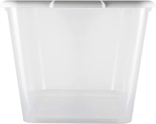 Vista 5 de SIMPLYKLEEN Contenedores de almacenamiento reutilizables de plástico transparente apilables con tapas de impresión de sirena (paquete de 4)