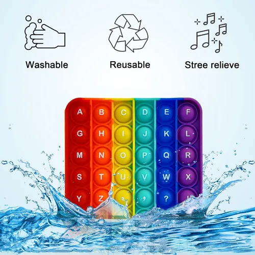 Vista 3 de Juguete Fidget Pop del Alfabeto Letras ABC Números Juguetes de Aprendizaje y Educativos Cuadrados Juguetes Sensoriales Tablero Popper Juegos Regalos