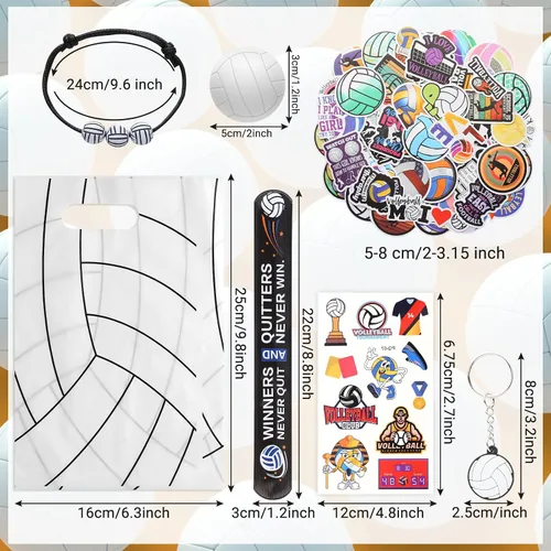 Vista 3 de Kolewo4ever Set de 295 Piezas de Artículos de Fiesta de Voleibol a Granel Rellenos de Bolsas de Regalitos de Voleibol para Bolsas de Regalos