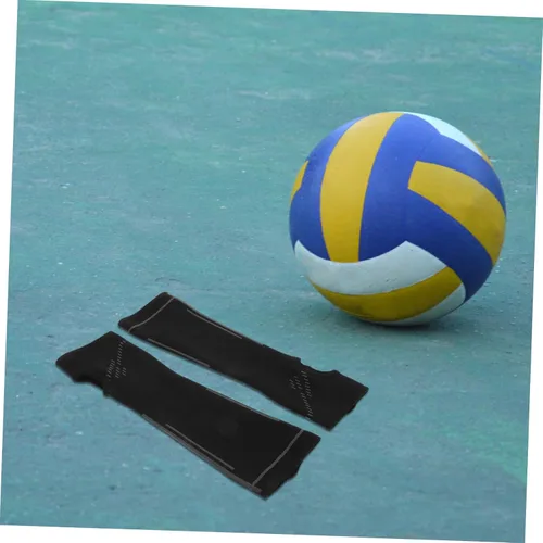 Vista 5 de Deportes Brazo Protectores Voleibol Antebrazo Mangas Conjunto Hombres Mangas de Compresión Cobertura Extendida Negro