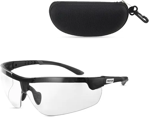 Vista 8 de Anteojos de seguridad antivaho transparentes para hombres y mujeres, ANSI Z87.1, protección ocular para disparos deportivos, lentes resistentes a