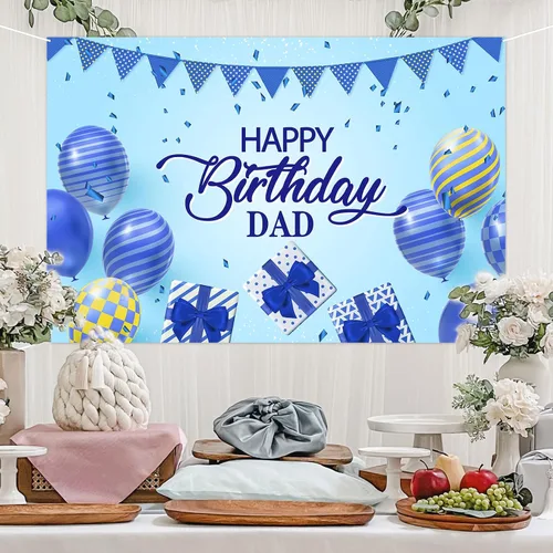 Vista 7 de Cartel de fondo de feliz cumpleaños para papá, fondo de fiesta de cumpleaños de padre y hombre, decoración de fondo de fotografía de cumpleaños