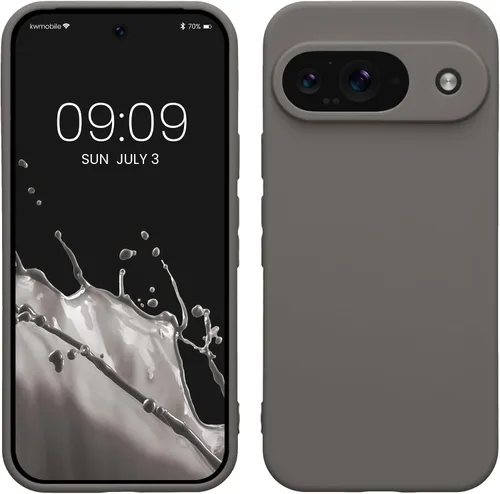 Vista 195 de kwmobile Funda compatible con Google Pixel 9 - Funda protectora delgada de TPU para teléfono - Acabado mate suave - Piedra antigua