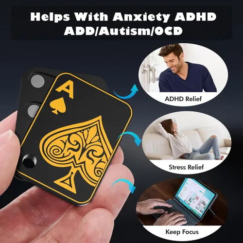 Vista 5 de Juguetes de metal para adultos EDC Fidget Slider Poker Push Card Juguetes magnéticos para adultos para aliviar la ansiedad y el estrés Autismo TDAH