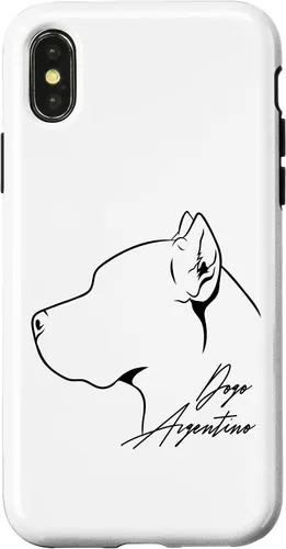 Vista 4 de iPhone 15 Funny proud Dogo Argentino perfil perro mamá perro caso