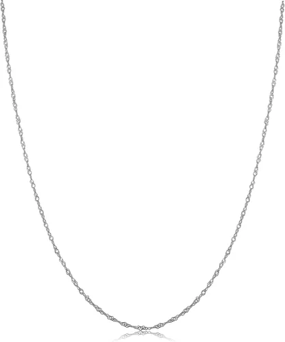 Vista 7 de Kooljewelry Collar de cadena Singapur de oro blanco sólido de 14 quilates
