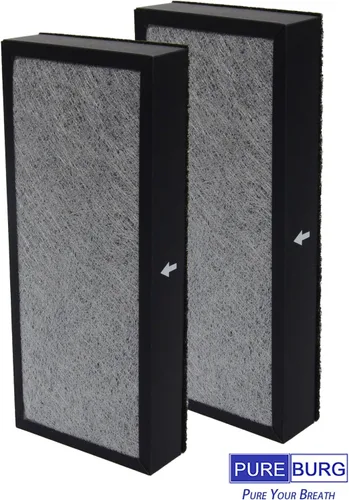 Vista 3 de PUREBURG Filtro de repuesto compatible con purificadores de aire Alen T100 T300, paquete de 2 unidades H13 HEPA y prefiltro de carbón activado Air