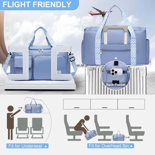 Vista 111 de Pequeña bolsa de gimnasio para mujer, bolsa de viaje con compartimento para zapatos