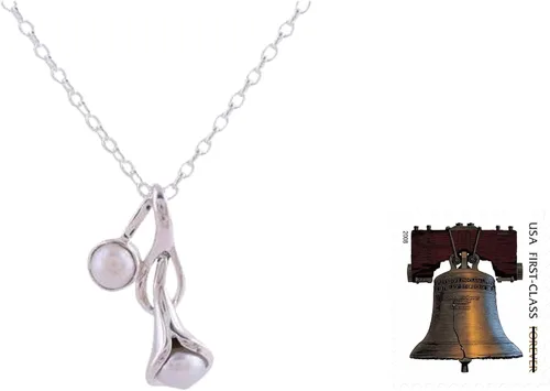 Vista 7 de NOVICA Collar artesanal de perlas hecho a mano de plata esterlina de la India joyería nupcial colgante blanco piedra natal floral 15.75 pulgadas