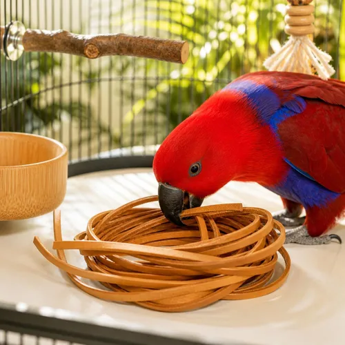 Vista 7 de Bonka Bird Toys 2002 Pk6 Cueros de Cuero 48" para Loro DIY Juguete