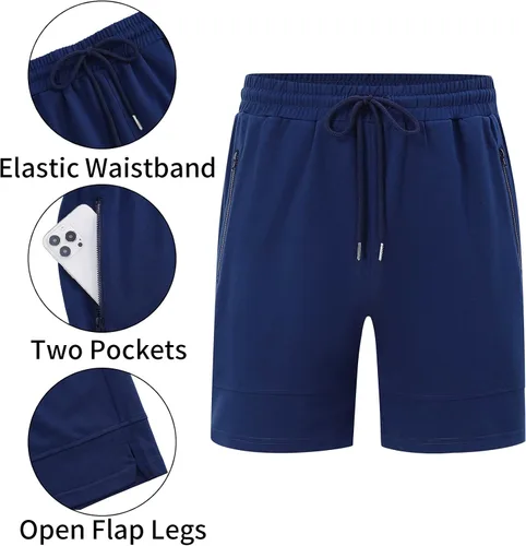 Vista 5 de TURETRENDY Conjunto de camisa polo y pantalones cortos para hombre, manga corta, cremallera, 2 piezas, traje de verano, casual, atlético, conjunto