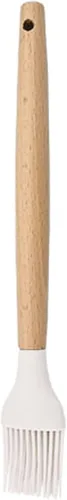 Vista 21 de Juego de utensilios de cocina de silicona con mango de madera, utensilios de cocina de silicona antiadherentes, juego de espátula blanca, cuchara