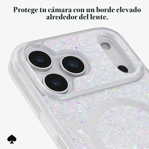 Vista 5 de kate spade new york Funda para iPhone 18 Pro - Brillantina gruesa Brillantina gruesa iridiscente
