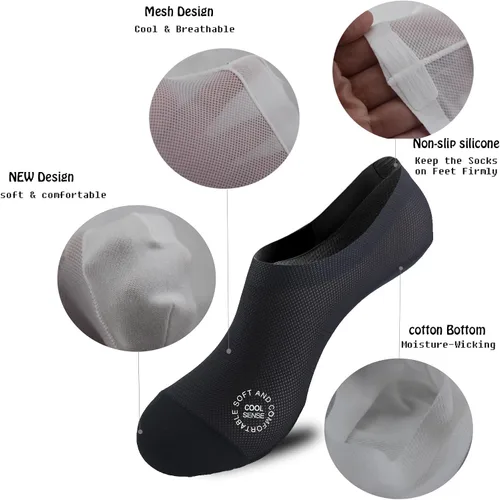 Vista 3 de Calcetines ultrafinos sin costuras antideslizantes de nylon para mujer, invisibles, ligeros y transpirables, paquetes de 3, 4 y 6 pares