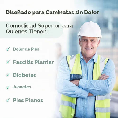 Vista 4 de Orthofeet Botas de trabajo ortopédicas sin cordones para manos libres para hombre Grafito Negro