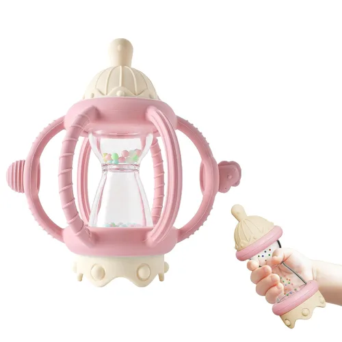Vista 8 de Juguetes sensoriales Montessori para bebés, mordedores de silicona para bebés de 3 a 6 a 12 meses, regalos para recién nacidos, niños y niñas (azul)