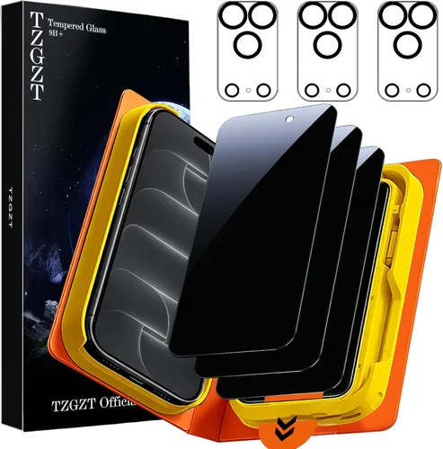 Vista 9 de TZGZT Paquete de 3 protectores de pantalla de privacidad para iPhone Duo