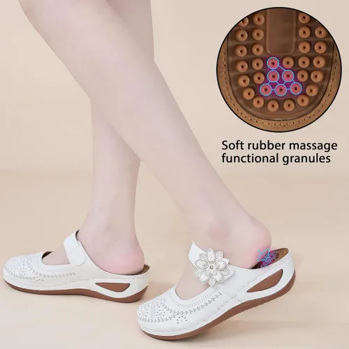 Vista 16 de Alicegana Sandalias elegantes de verano para mujer, con puntera cerrada, estilo casual, sin cordones, con gancho ajustable