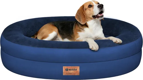 Vista 24 de Cama ortopédica lavable grande para perros: Cama de espuma viscoelástica impermeable para mascotas con refuerzos - Funda ortopédica extraíble
