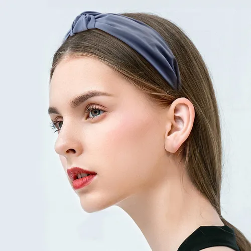 Vista 5 de Paquete de 5 diademas anchas de tela anudadas para mujer, bandas para la cabeza de moda para mujeres, diademas antideslizantes para cabello grueso
