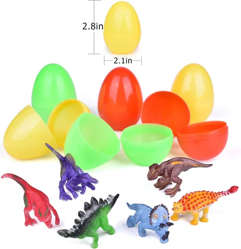 Vista 7 de 25 piezas de huevos de Pascua rellenos con bloques de construcción de dinosaurios juguetes para cestas de Pascua, recuerdos de fiesta temática