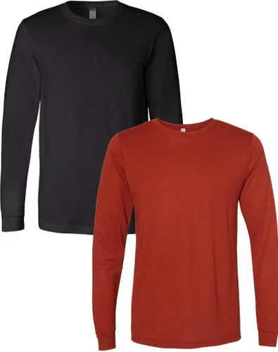 Vista 137 de Canvas Filmore 3501 - Camiseta de 4.2 onzas para hombre manga larga (1) Ceniza + (1) Jaspeado atlético