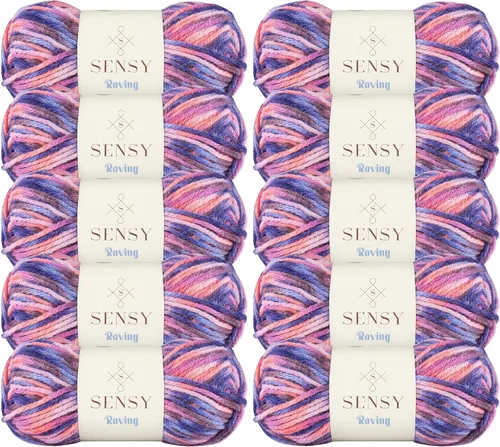 Vista 63 de Sensy Roving - Ovillo de lana multicolor, 3.5 onzas, 132 yardas, calibre 5, voluminoso (otoño)