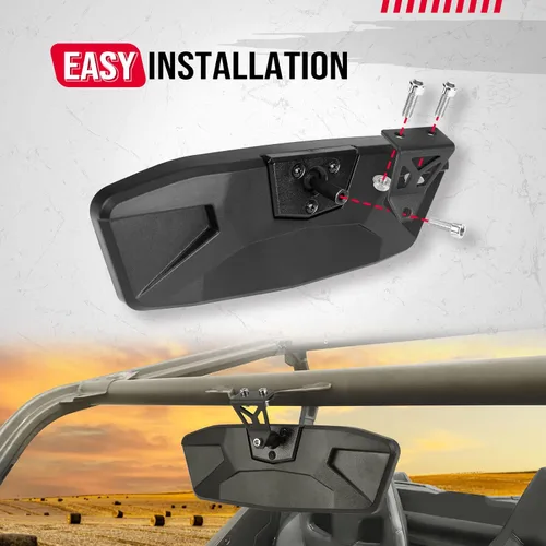 Vista 3 de Kemimoto Espejo central UTV, espejo interior central de visión trasera, compatible con Can Am Maverick Trail Sport MAX Commander 2018-2025, repuesto