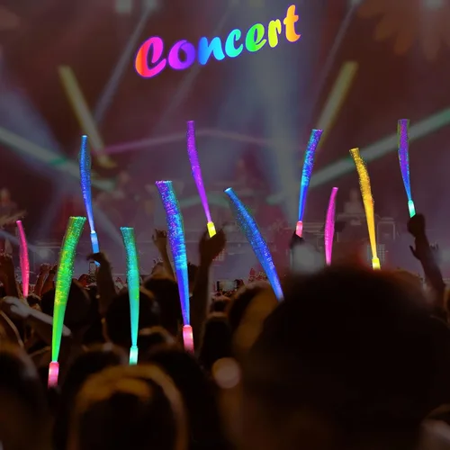 Vista 4 de BouQuw Glow Sticks Mardi Gras, suministros de fiesta que brillan en la oscuridad, 3 modelos de palos intermitentes, varitas de fibra óptica, palos