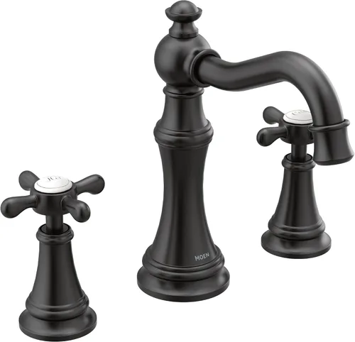 Vista 18 de Moen Weymouth Grifo de baño de dos manijas de oro cepillado de amplio alcance con mango cruzado, requiere válvula, TS42114BG