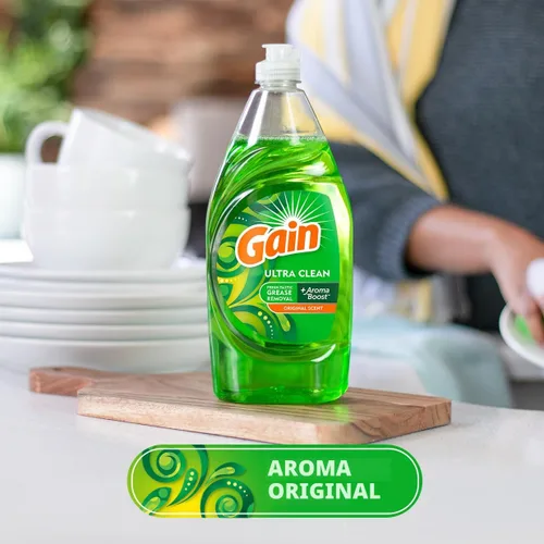 Vista 4 de Gain Ultra - Jabón líquido para lavavajillas, aroma original, 38 fl oz