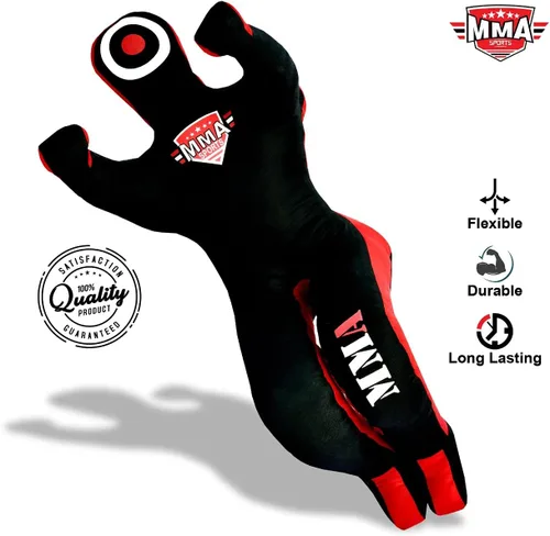 Vista 5 de Muñeco Infantil de Grappling de Pie - Sin Relleno – Muñeco de Entrenamiento para Lucha, Jiu-Jitsu, Artes Marciales Mixtas con Brazos y Piernas Negro