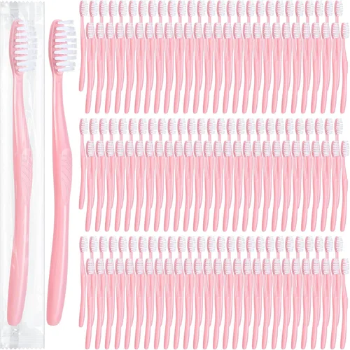 Vista 8 de Tessco for you - 1000 cepillos de dientes desechables a granel envueltos individualmente, cepillos de dientes de viaje, cerdas suaves, cepillo