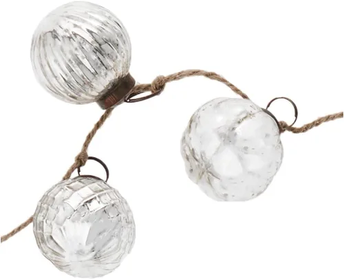 Vista 4 de Creative Co-Op - Guirnalda ornamental de cristal de mercurio en relieve plateado antiguo (XC5496)