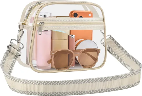 Vista 34 de Bolsa transparente para eventos de estadio, bolsa transparente para mujer, bolsa cruzada, correa de hombro ajustable para conciertos, deportes