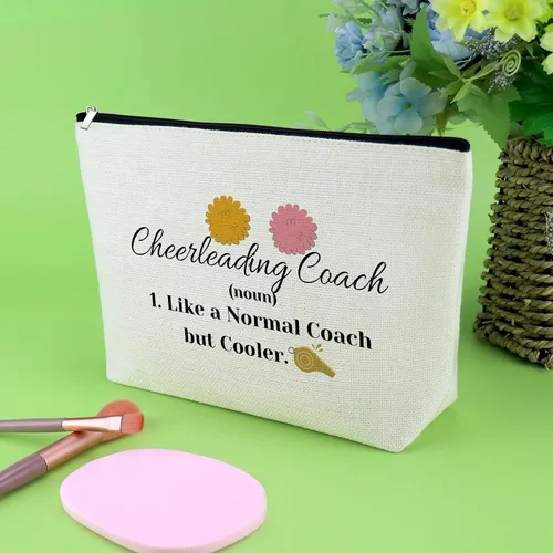 Vista 6 de Regalo de animadora para niñas, bolsa de maquillaje de animadora para animadoras, bolsa de cosméticos para entrenador de jubilación, regalo