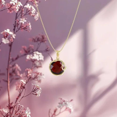 Vista 4 de Collar de piedras preciosas chapado en oro de 14 quilates para mujer, collares de oro de 14 quilates para mujer, oro sobre plata esterlina 925