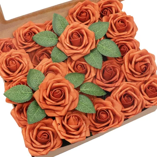 Vista 13 de 25 piezas Flores Artificiales, Rosas de Espuma Artificiales de Tacto Real Decoración Bricolaje para Boda Dama de Honor Ramo Nupcial Centros de Mesa
