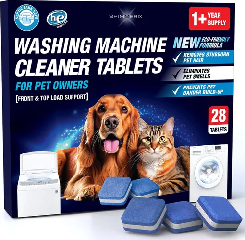 Vista 13 de Tabletas limpiadoras de lavadora para dueños de mascotas - Limpieza profunda de lavadora de carga frontal y superior - Seguro para tanque séptico