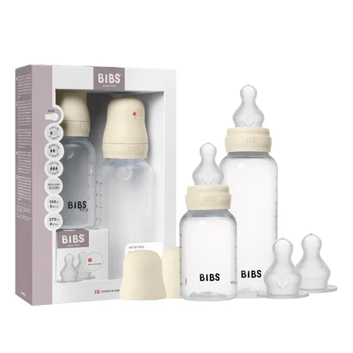 Vista 13 de BIBS Biberón de plástico, 5.1 onzas, paquete de 1, pezón de silicona, azul bebé
