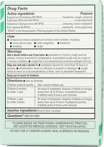 Vista 2 de Hyland's Baby Tiny - Tabletas para el resfriado durante el día, para bebés y bebés, descongestionante, secreción nasal y alivio de la tos, 125