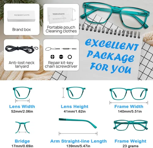 Vista 45 de Lightweight Reading Glasses Men Women Square Spring Hinges Readers 1.00 1.25 1.50 1.75 2.00 2.25 2.50 2.75 3.00